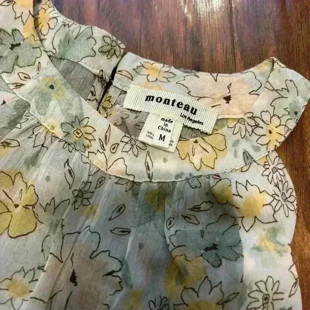 Girl’s Sleeveless Floral Print Dress Size Medium - Picture 6 of 9